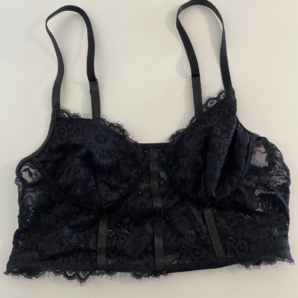 Tops - black lace corset top